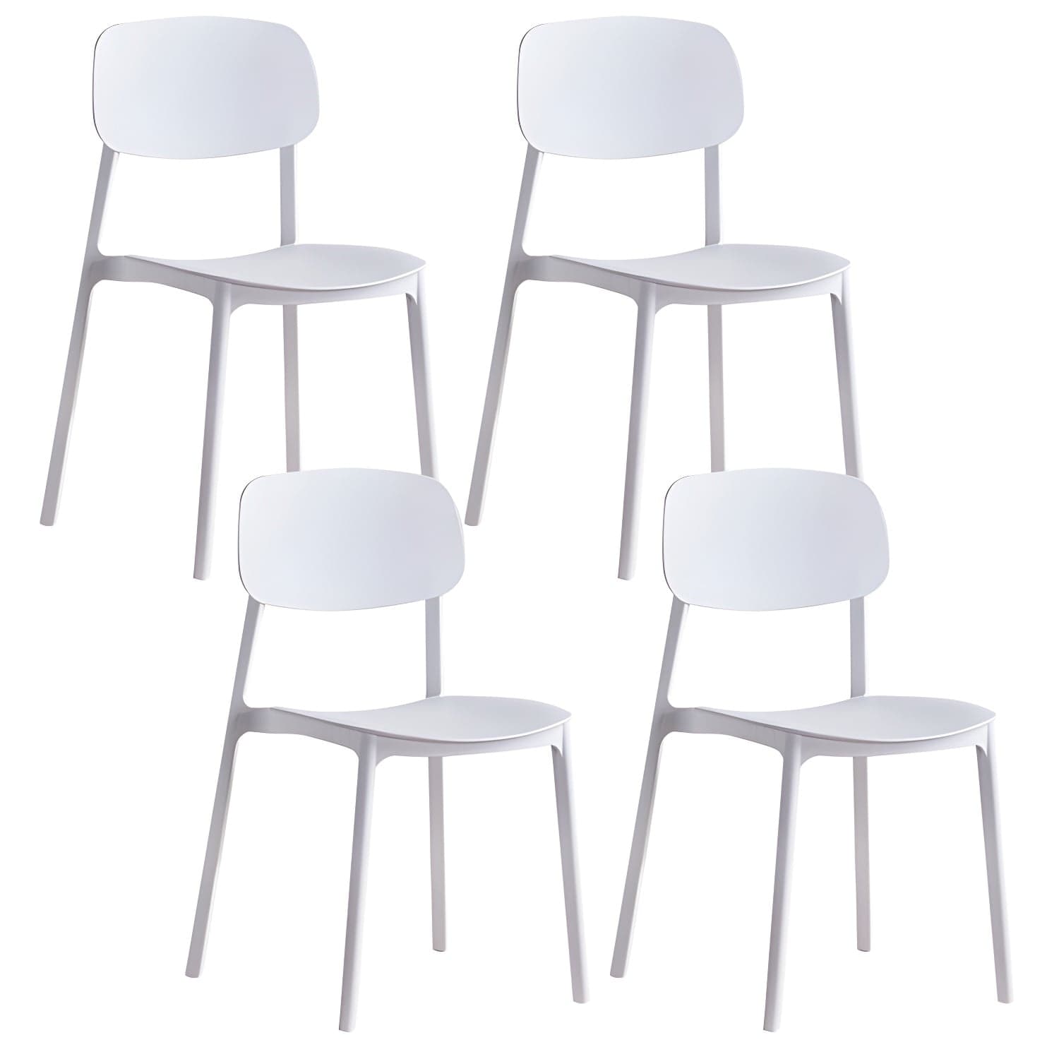 Plastic Indoor-Outdoor Side Chair Armless Stackable Dining Chairs - image 9