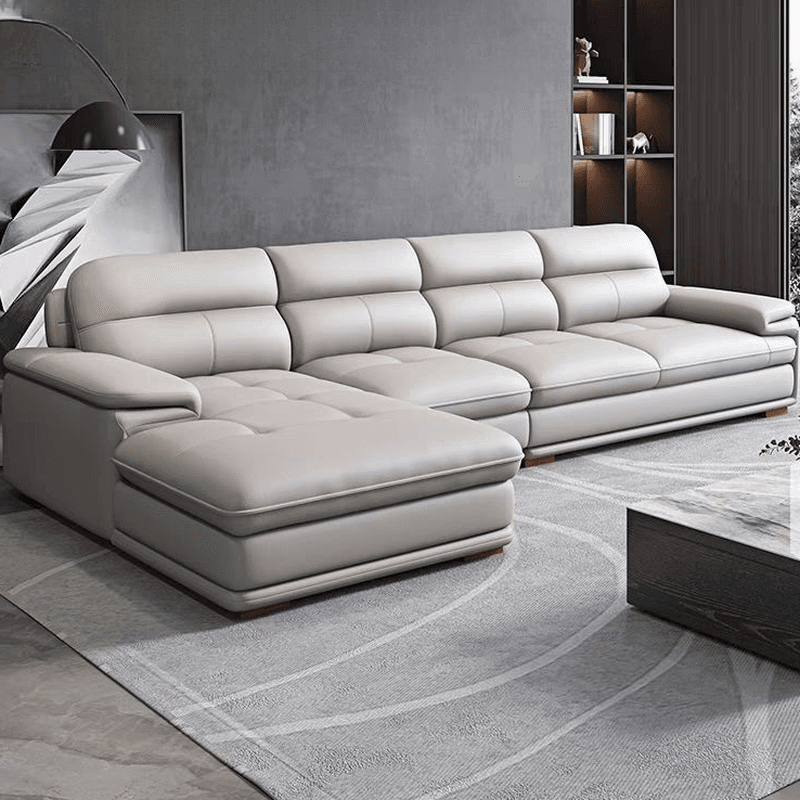 Versatile Straight/L-Shape White Sofa/Sofa Recliner with Horizontal/Right Hand Facing Orientation