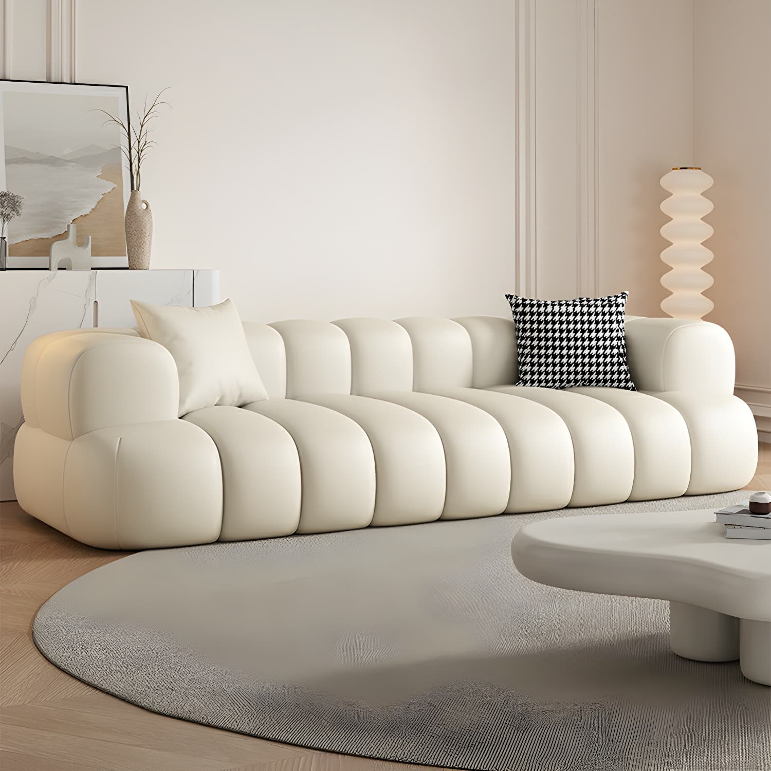 Modern Wood Frame Sofa with Tuxedo Arms and Solid Color Upholstery in Standard Size - image 9