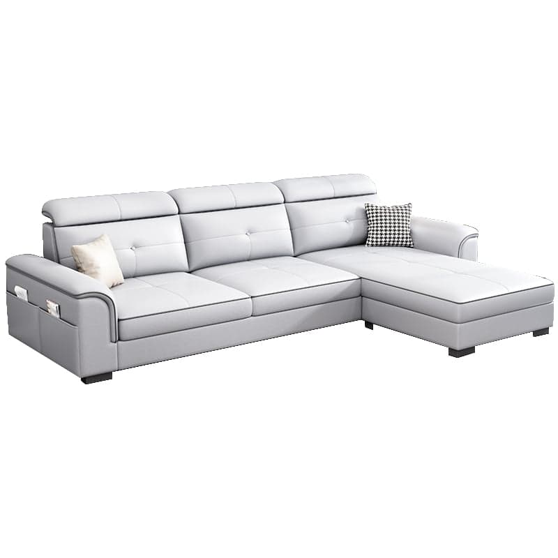 Elegant Tech Cloth Sectional Sofa in L-Shape Design with Cozy Seat Cushions - image 12