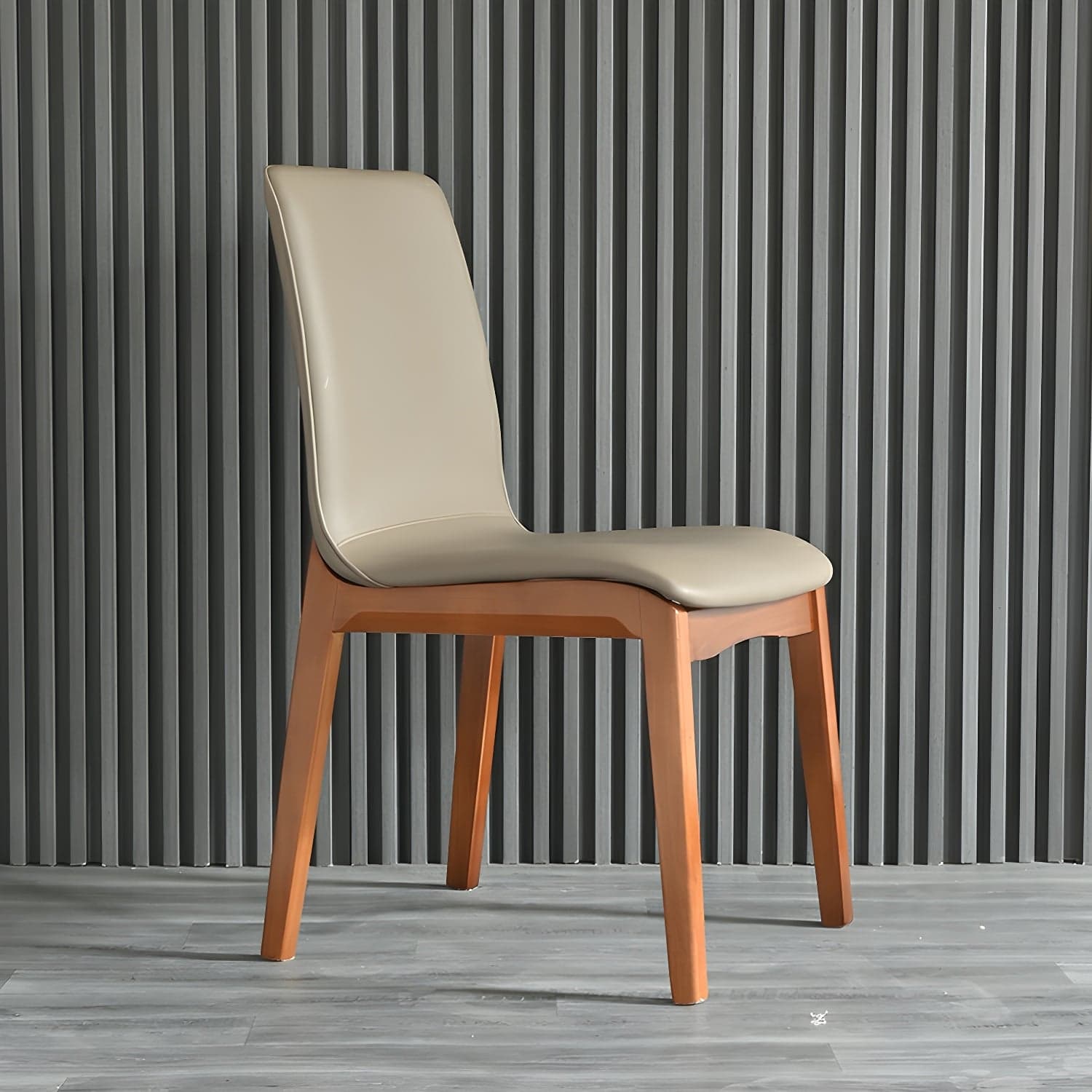 Modern Faux Leather Dining Chair with Solid Wood Legs for Dining Room - image 5