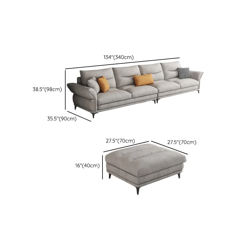 L-Shape/Straight Reversible/Horizontal Sofa Chaise/Sofa with Natural Wood Frame for Seats 5 - image 15