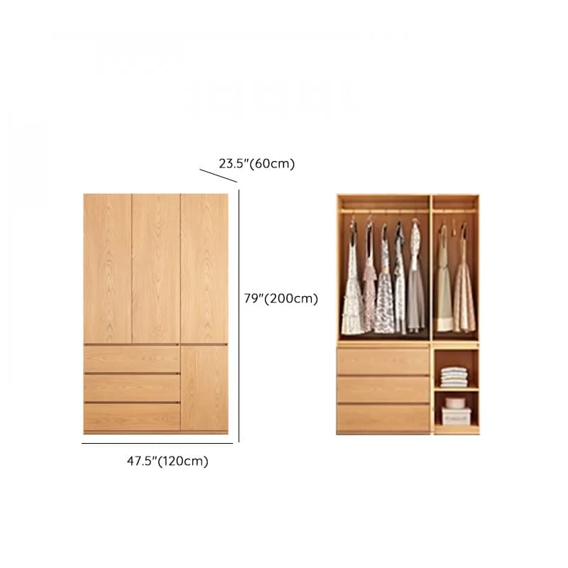 Natural Finish Unfixed Almirah Manufactured Wood Soft Close Drawer Soft Close Door Hinged - image 11