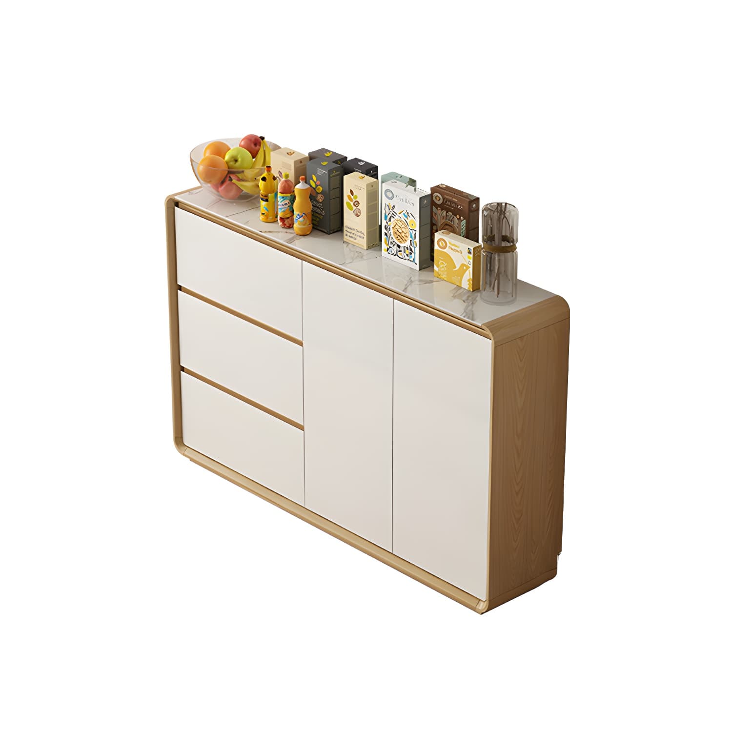 Contemporary Style Adjustable Shelving Wood Sideboard Cabinet with Cabinets and Drawers - image 5