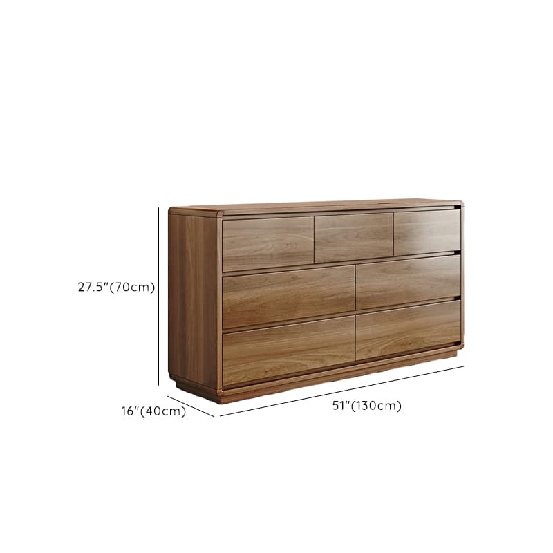 Modern Brown Storage Chest Solid Wood Freestanding with Drawers - image 27