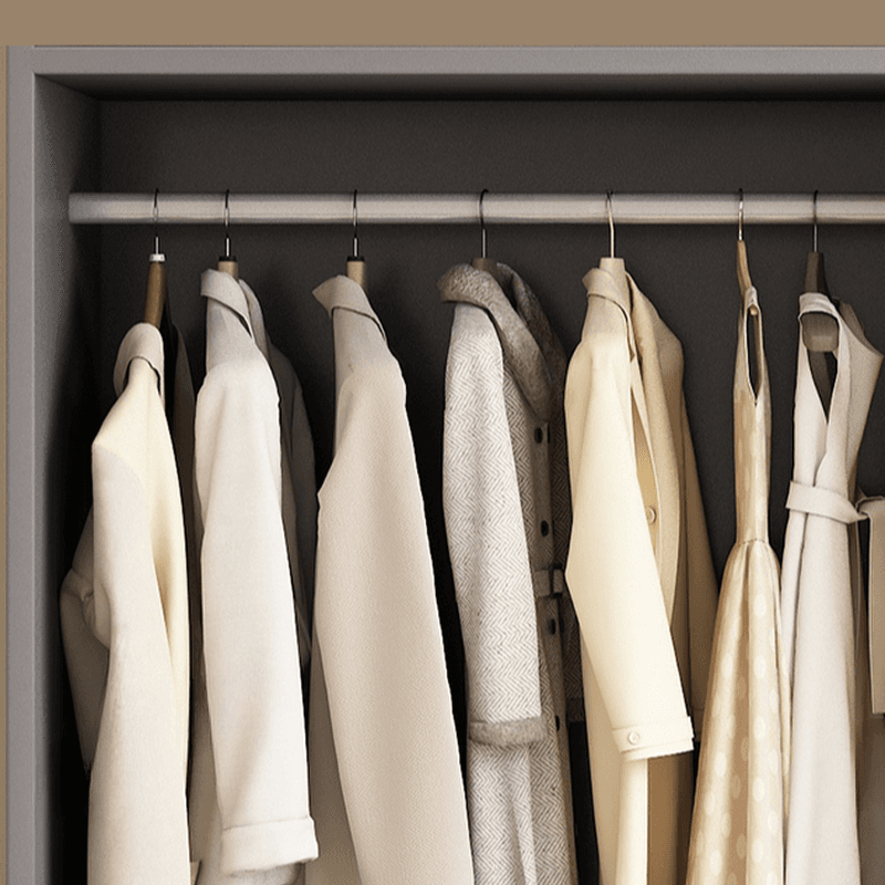 Chalk Minimalist Manufactured Wood Cabinet Armoire with 2-Drawer, Soft Close Door, Interior Shelves, and Clothing Rod - image 6