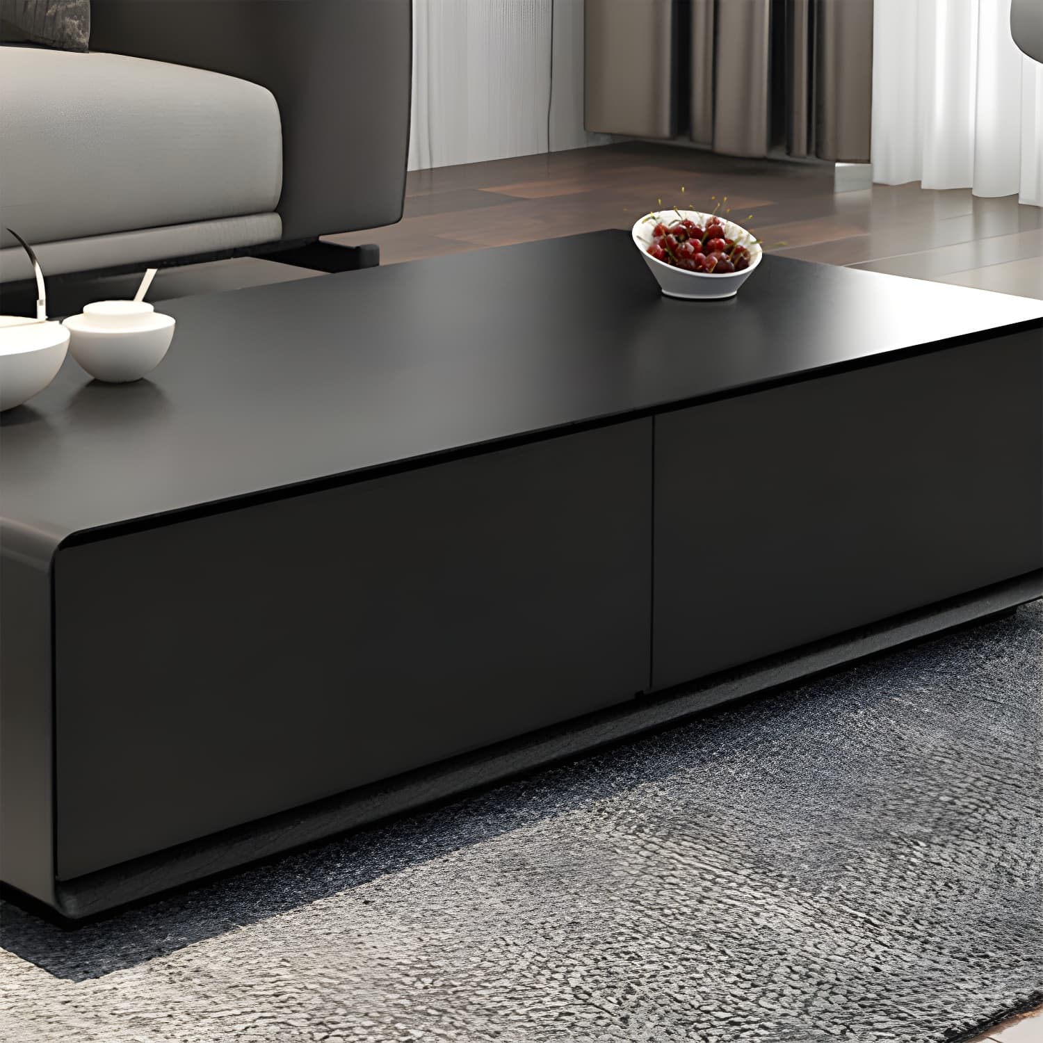 Modern Style Rectangular Wooden Table Abstract Base Coffee Table - image 8