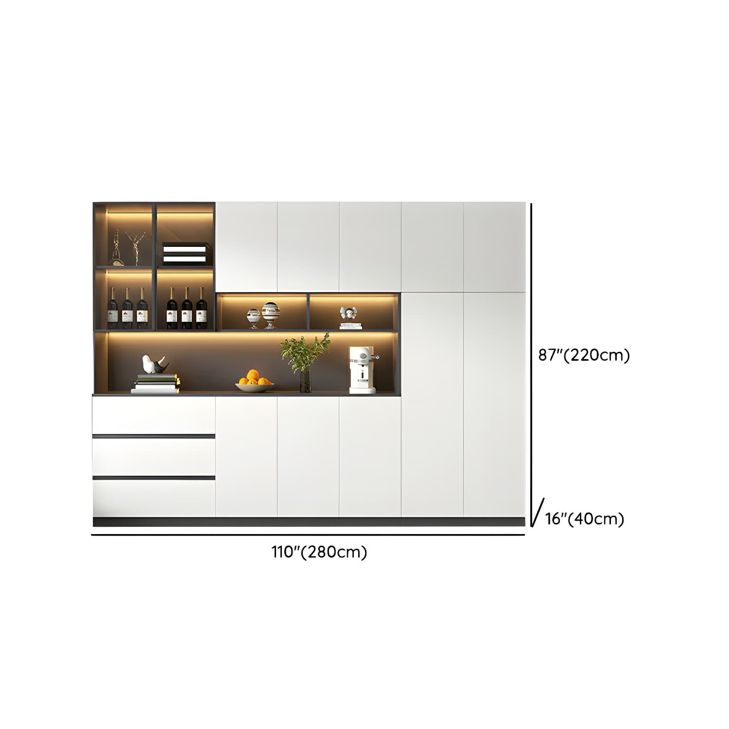 Living Room Modern Stone Sideboard Cabinet with Doors and Drawers - image 18