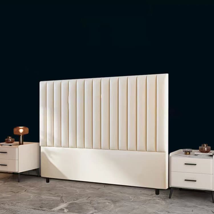 Modern Upholstered Pine Headboard with Leather Upholstery and Wood Legs - image 15