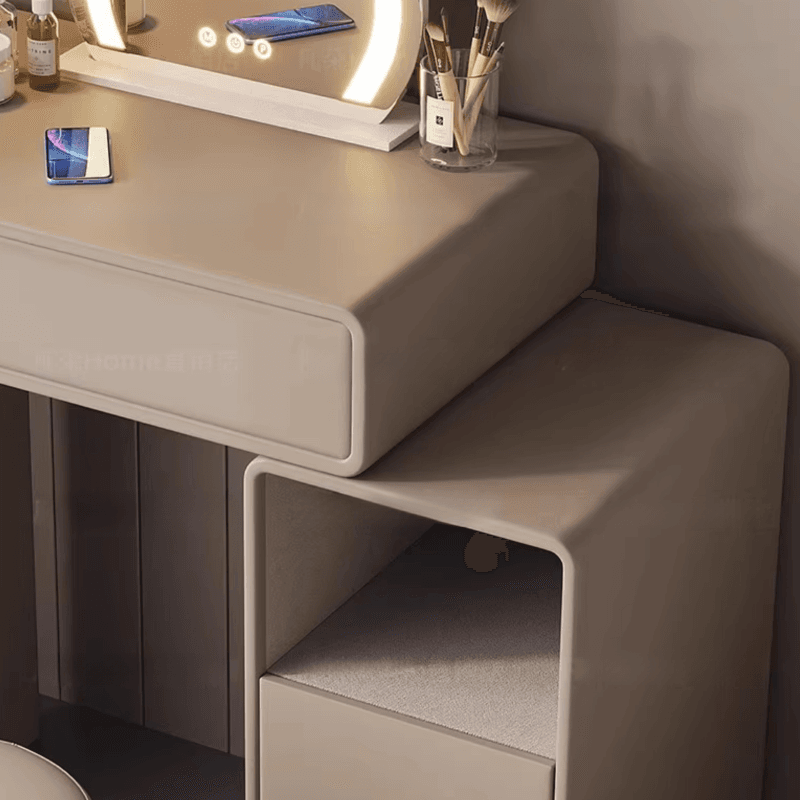 Multi-Purpose Tan Vanity Set with Lighting, Push-Pull, Adjustable Touch, and Adjustable Brightness - image 4
