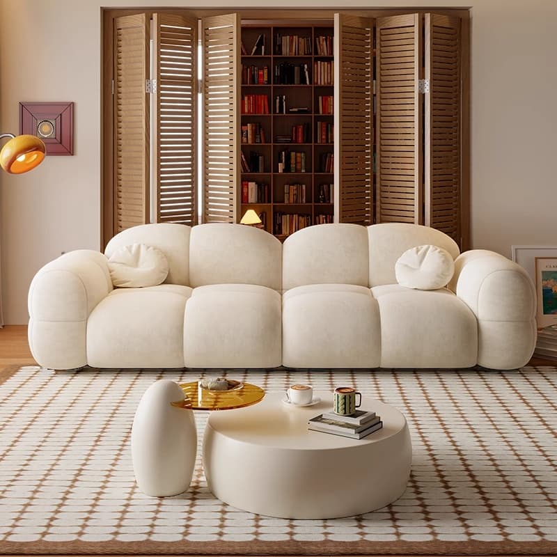 Trendy Solid Color Stain Resistant Loveseat in Grey/Emerald Green/Beige with Arm, Seats 2 with 2 Pillows - image 13