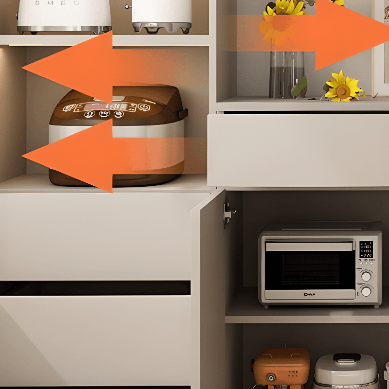 Simple Sideboard with Multiple Drawers, Closet Cabinet, Standard and Narrow Sizes, 1 or 2 Shelves, Wood Countertop, 2 to 5 Doors - image 10