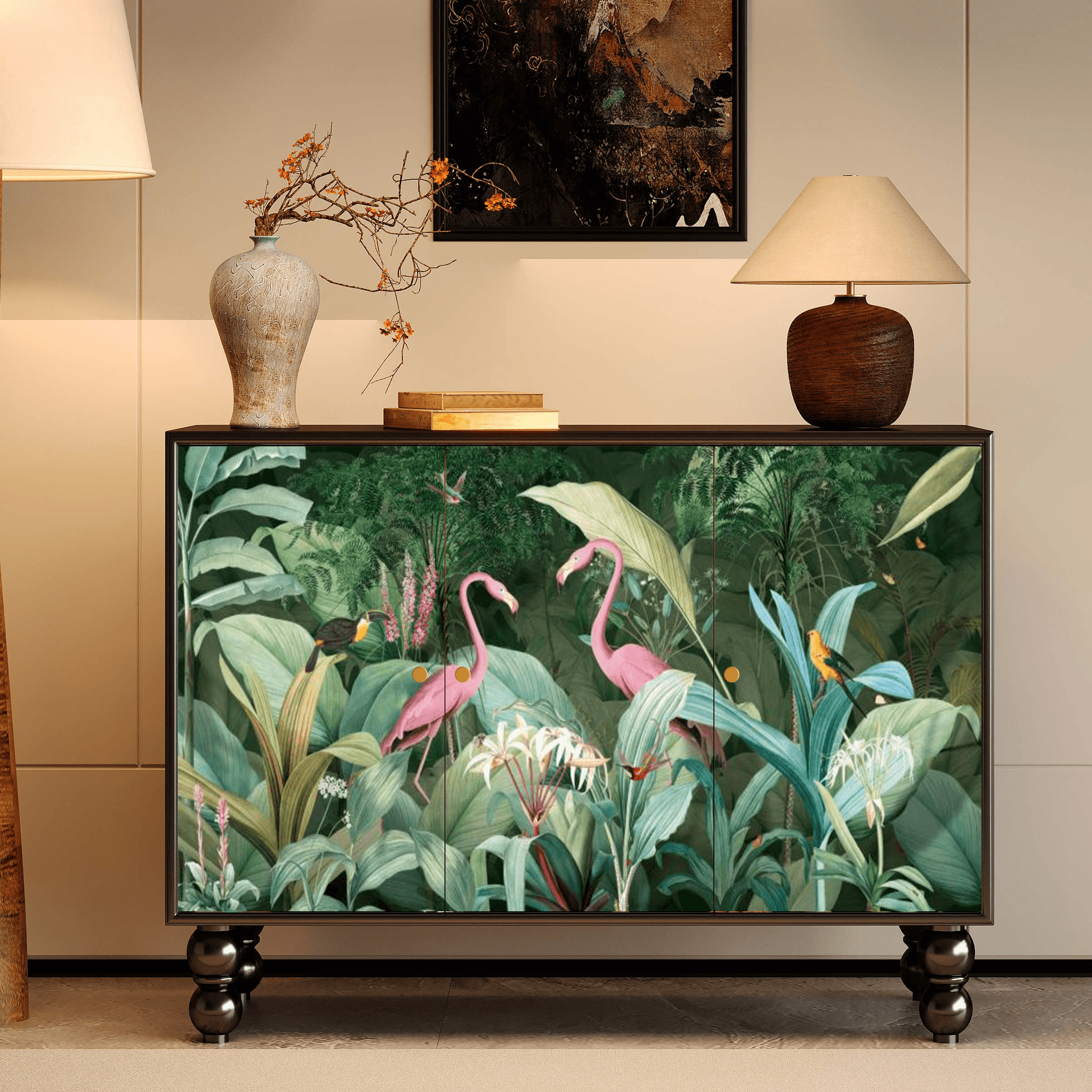 Classicist Narrow Timber Sideboard with Hutch, 3 Shelves, 3 Doors and Larder - image 25