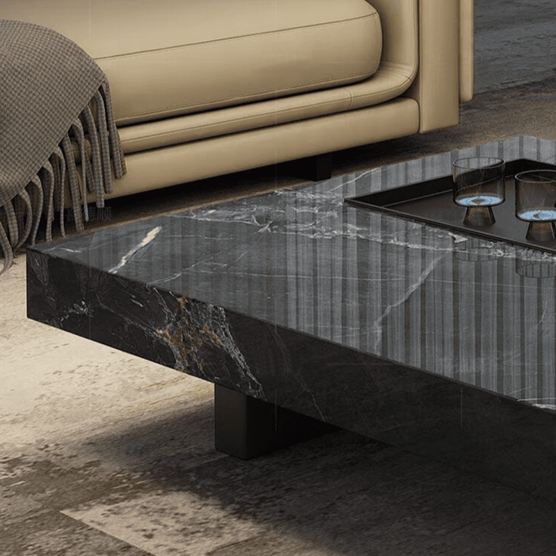Sleek Sleigh Base Side Table with Geometric Square Top for Foyer Use - image 8