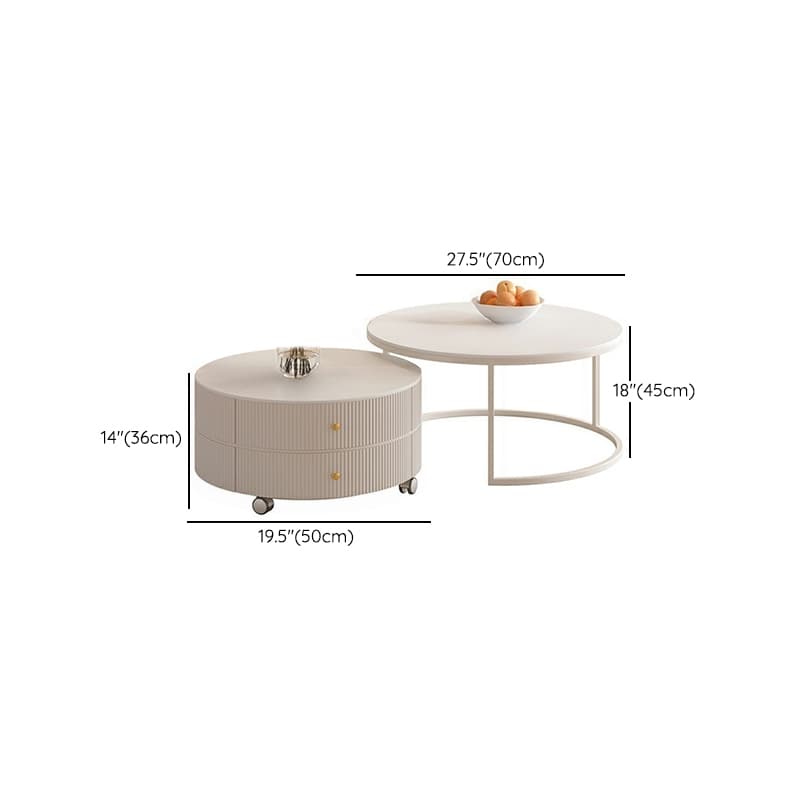 Round Coffee Table - Modern Style, Standard Size, Non-Upholstered, 2 Drawers, Scratch Resistant - image 21