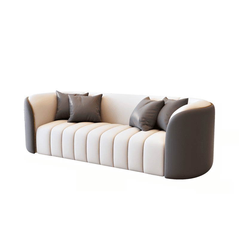 Trendy Grey/Ivory Solid Color 3-seater/for 2/1 Person Floor Sofa/Loveseat/Single Sofa with Tuxedo Arm for Sitting Room - image 10