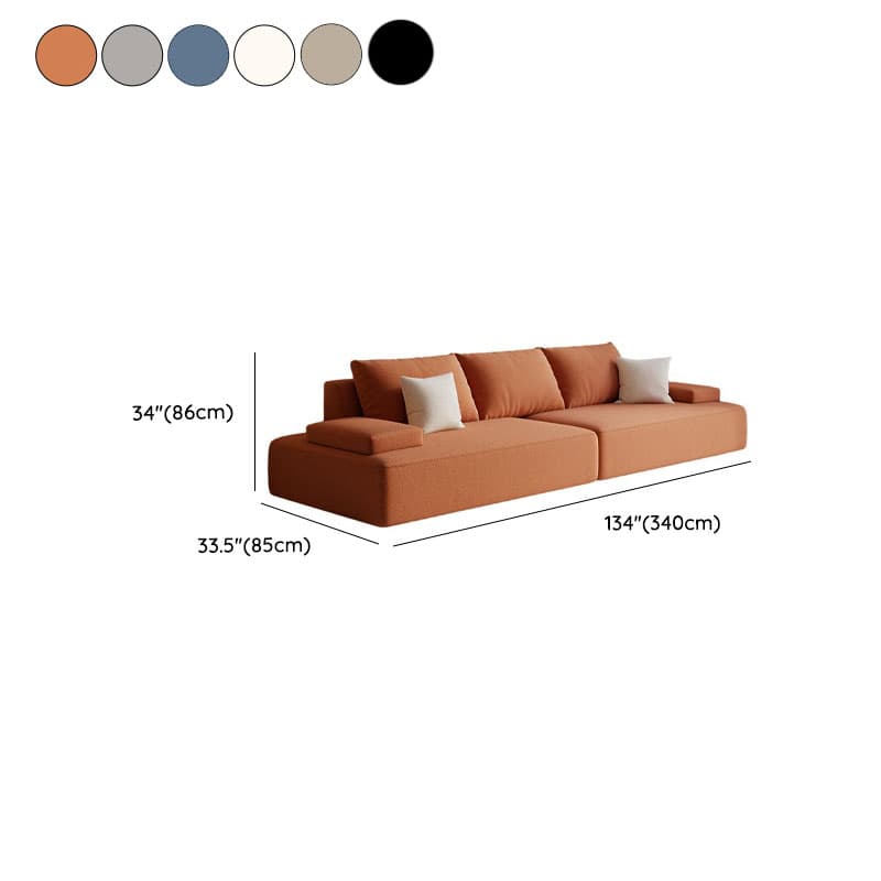 Modish Solid Color Stain Resistant Standard Sofa in Black/Light Gray/Beige for 6-Seater with 2 Pillows - image 19