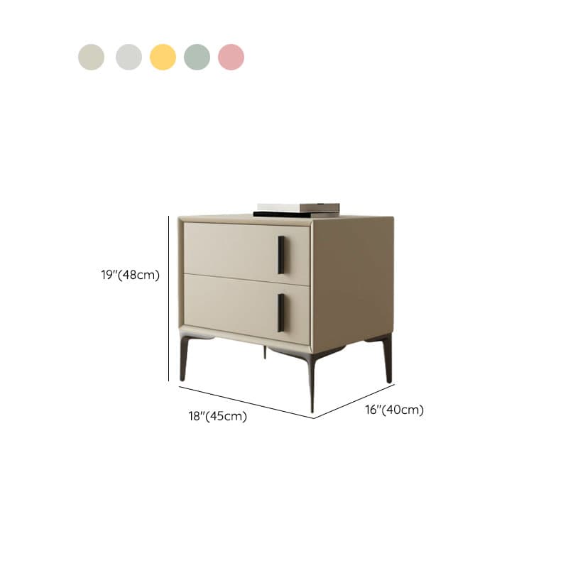 Trendy Multi Color Pu Drawer Storage Nightstand with 2 Drawers & Leg - image 14