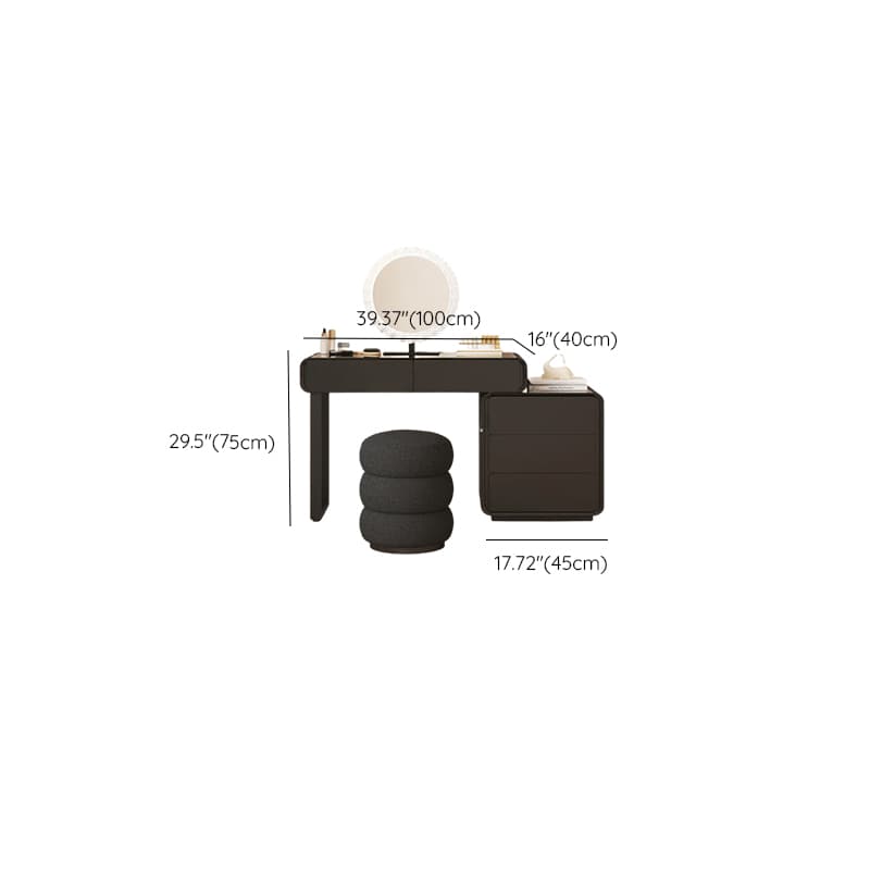 Midnight Black Modish Large/Standard Makeup Vanity with Vitreous Table Top, 8 Drawers/5 Drawers, and Scalable Design - image 11