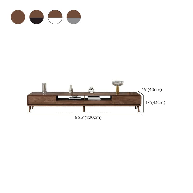 4-Drawer Modern Wood TV Stand with Open Storage and Cable Management - image 15