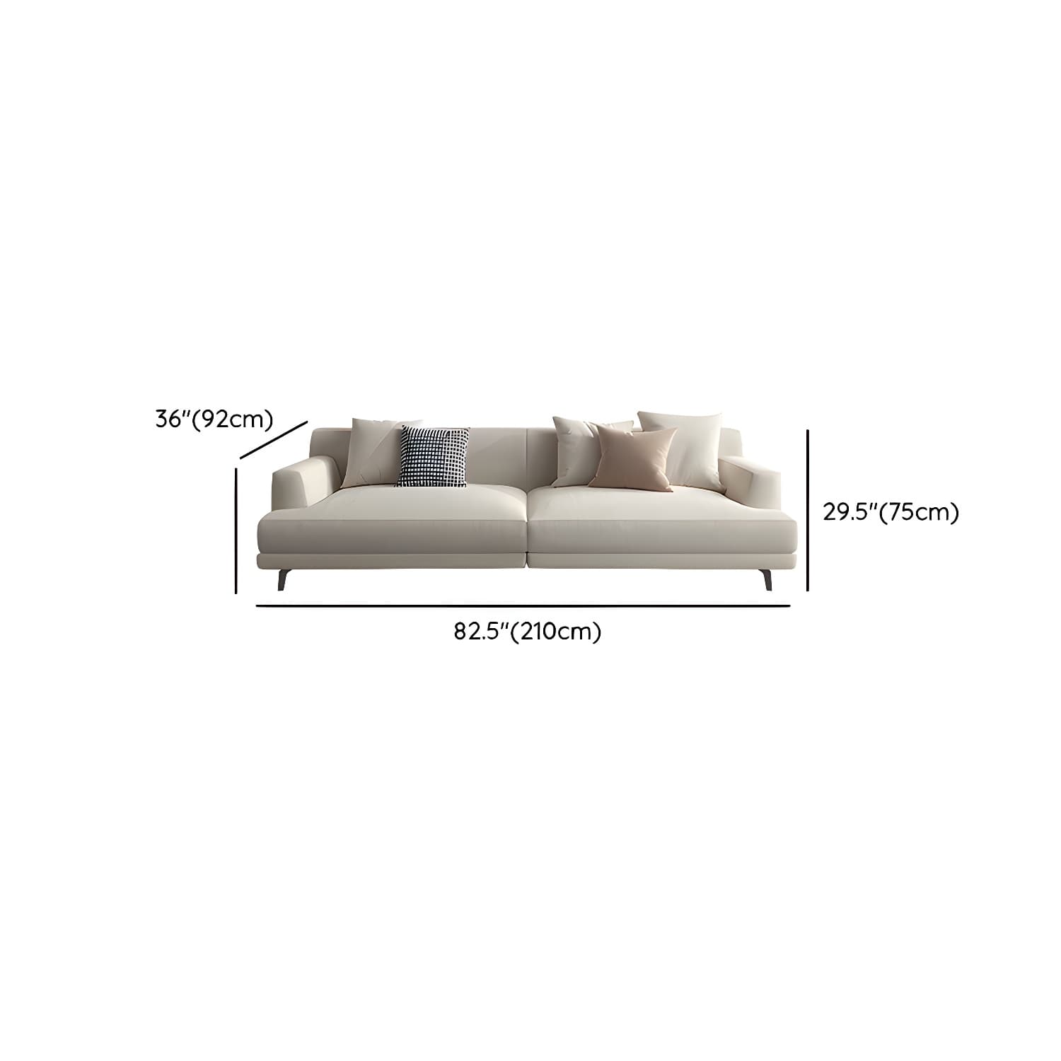 Modern Beige Cotton and Linen Sectional Sofa with Pine Wood Frame - image 11