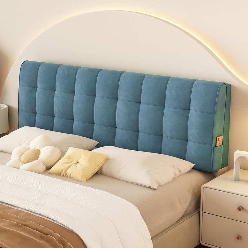 Low Upholstered Panel Headboard with Storage, Button-tufted Rectangle Design for Queen/Full Bed, Featuring Sponge Fill