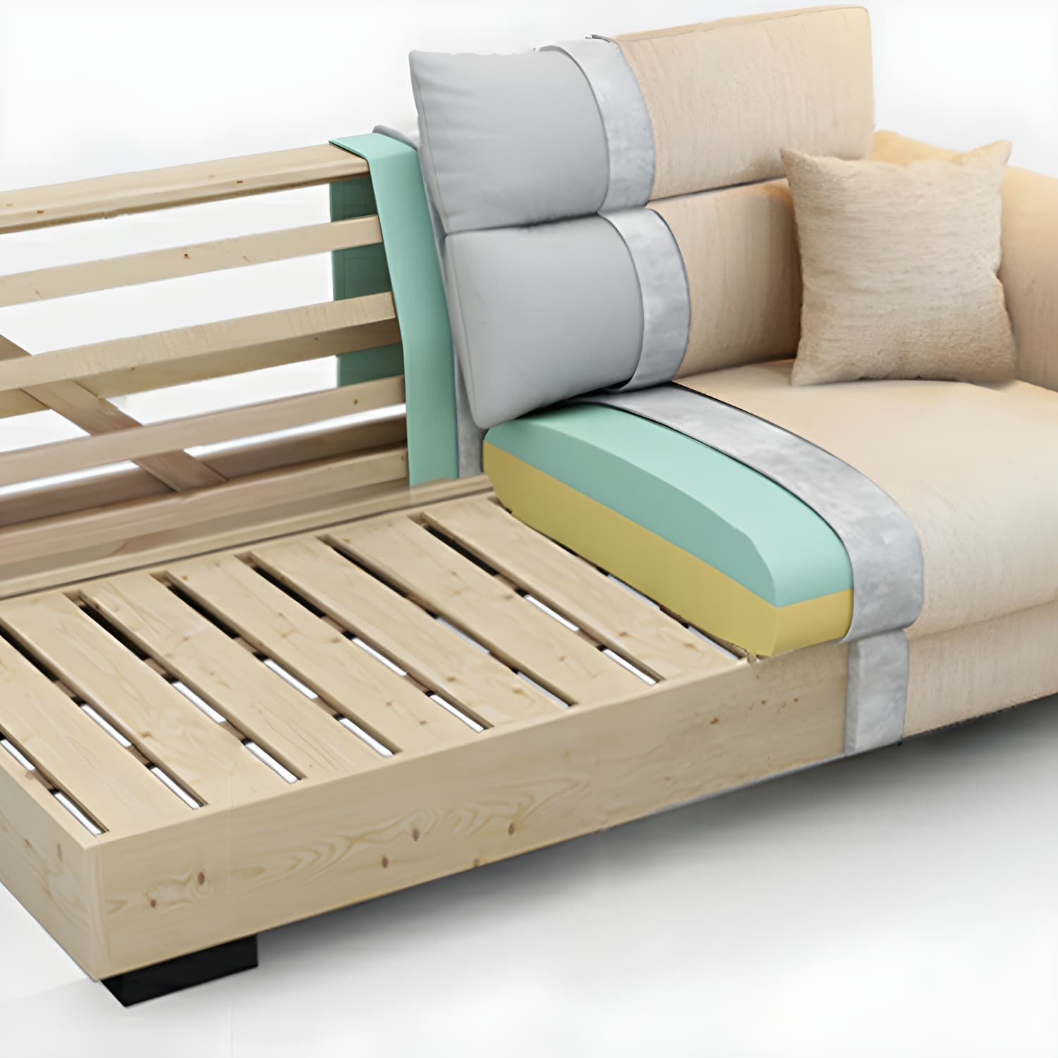 Modern L-Shaped Sofa Chaise Set with Pillow Top Arms and Cushion Back, 3-Piece Design - image 7