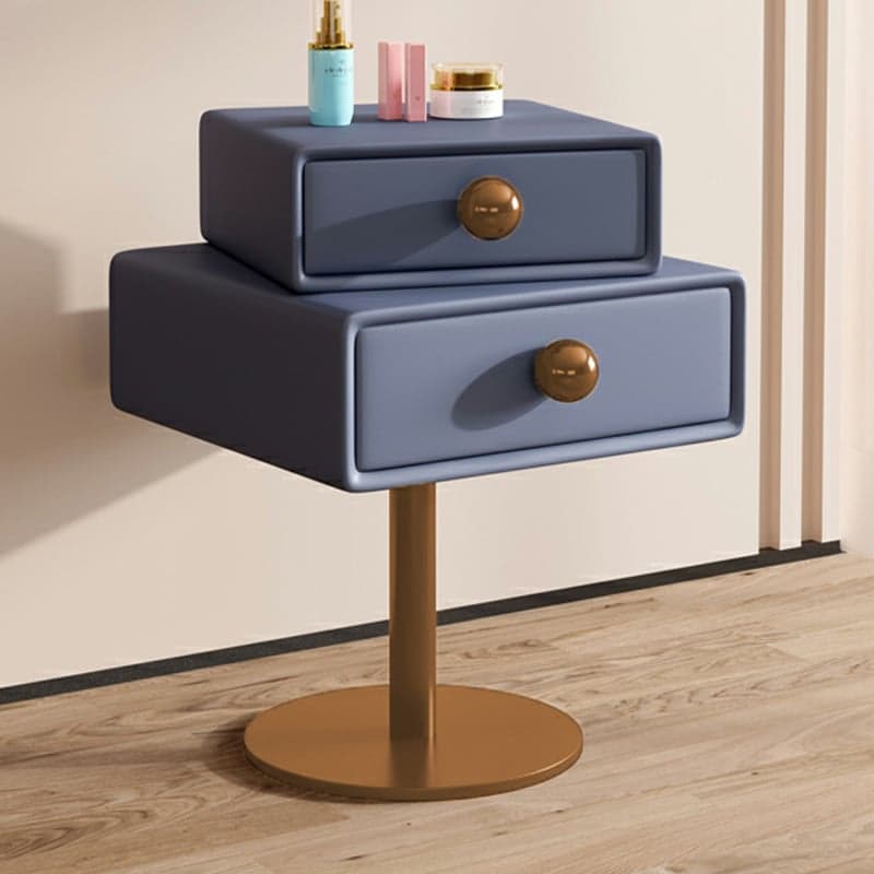 Modern Faux Leather Drawer Storage Nightstand in Narrow for Bedroom - image 7