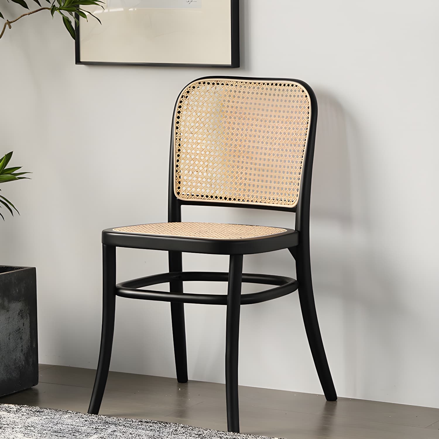 Traditional Style Dining Chair Solid Wood Cane Back Dining Room Chair - image 26
