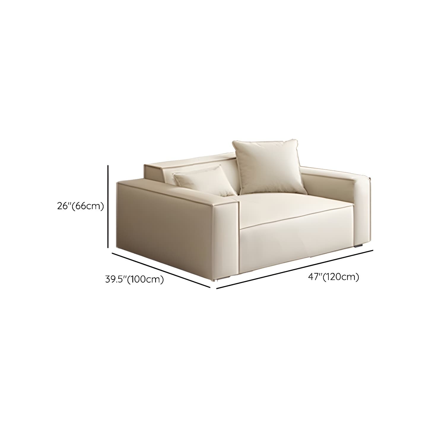 Modern Beige Pillow Back Sectional Sofa in Silicone Rubber with Wood Frame - image 7