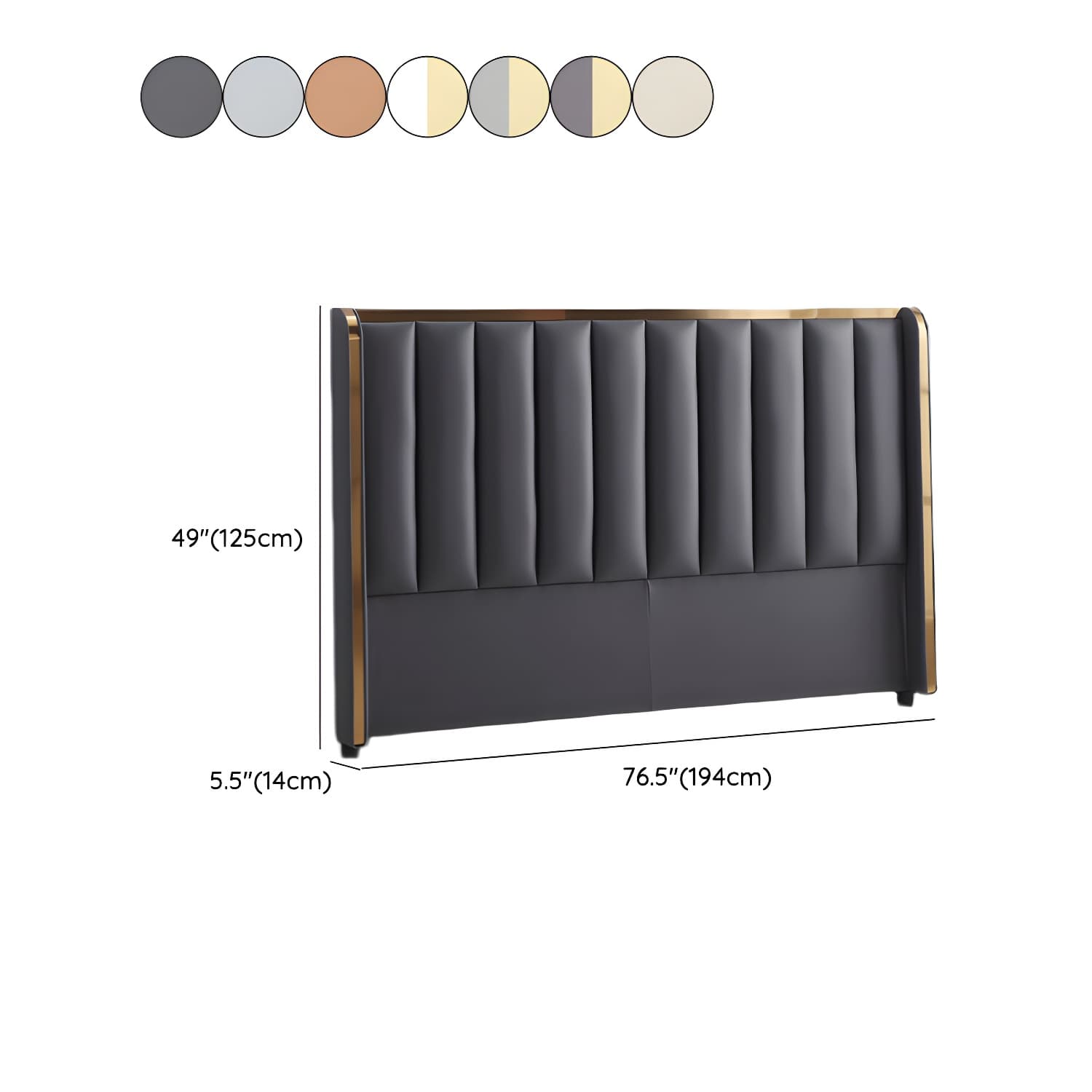 Modern Upholstered Leather Wingback Headboard with Wood Legs and Rectangular Shape - image 16