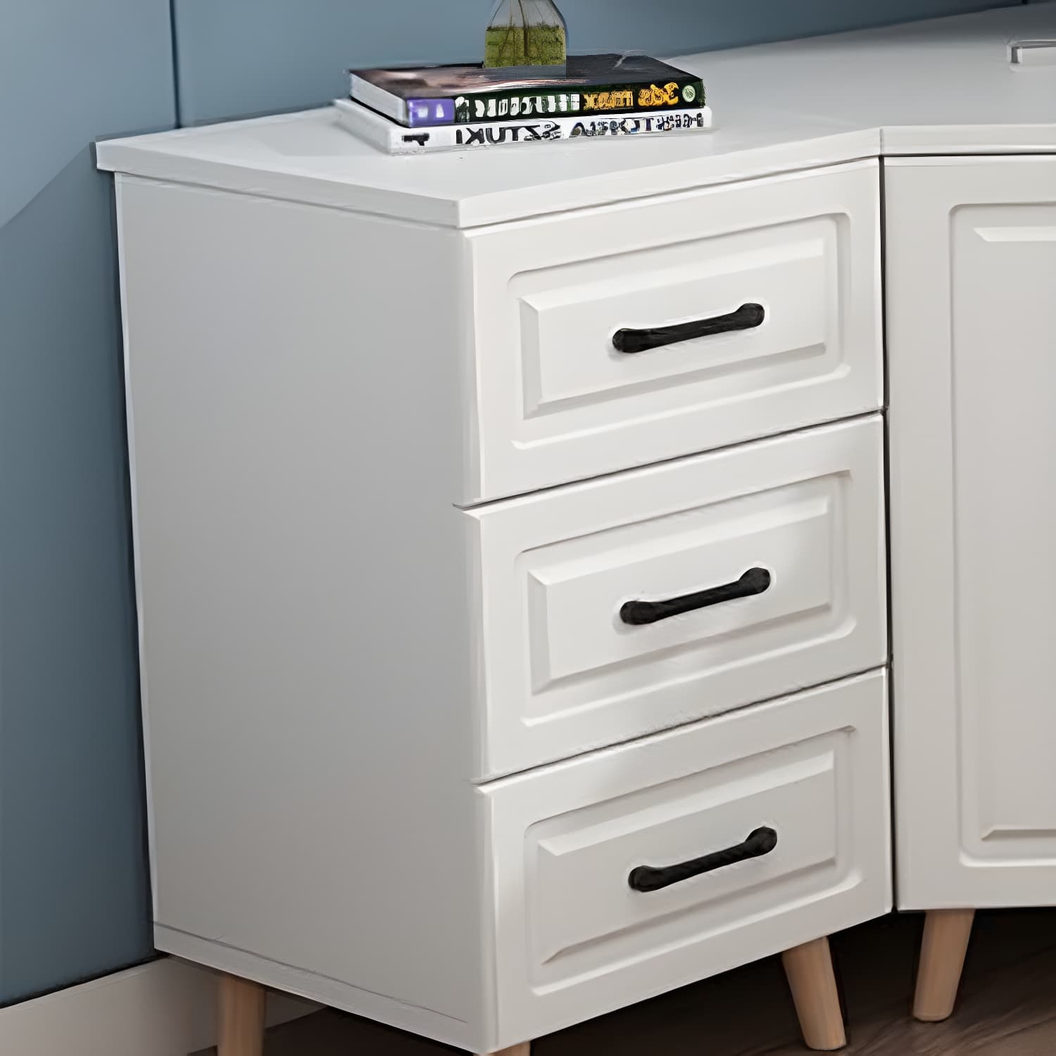 Bar Pulls Contemporary Manufactured Wood with Shelves Corner Accent Cabinet - image 12