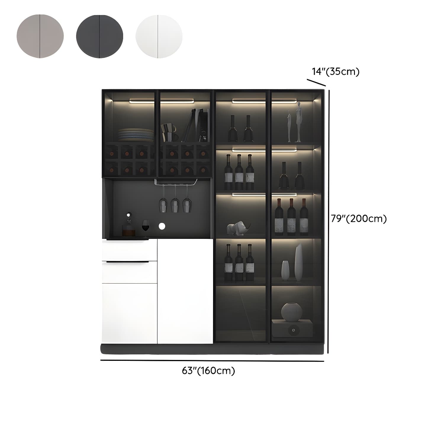 Luxurious Dark Wood Sideboard with Glass Doors and Elegant Stemware Rack - image 19