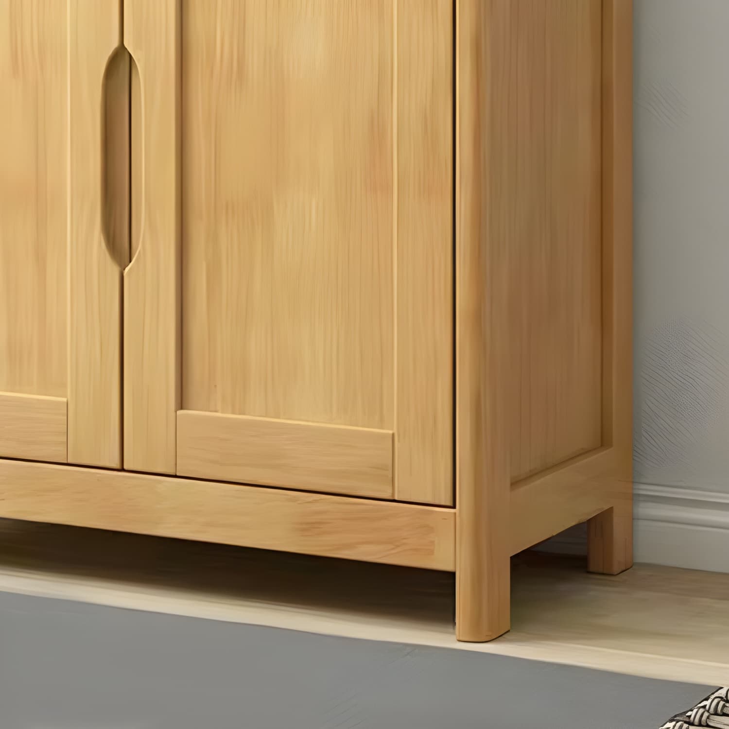 Mid-Century Cabinet with 2 Doors and 2 Drawers in Rubberwood - image 6