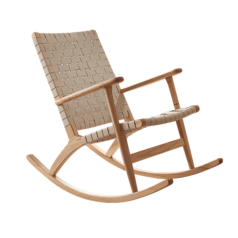 Asian Style Wicker Front Porch Rocking Chairs with Track Arm - image 5