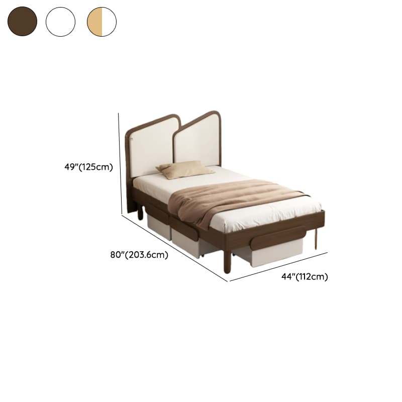 Contemporary Storage Included Panel Bed with Leg and Natural Wood Slat for Bedroom - image 15