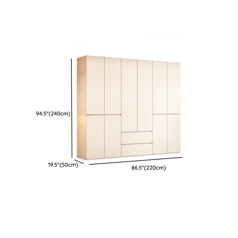 White Minimalist Wooden Independent Wardrobe Closet with 2 Drawers, Soft Close Door, and Interior Shelves - image 22