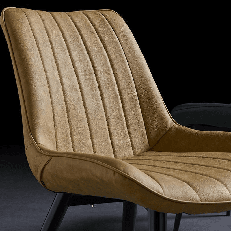 Outlined Faux Leather Upholstered Reliable Side Chair with Metal 4 Legs for Restaurant - image 16