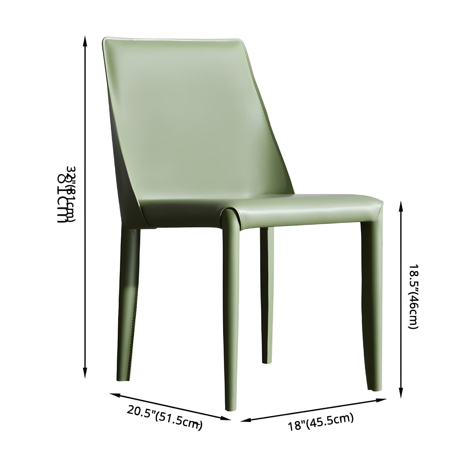 Solid Back Armless Dining Chairs Indoor Leather Side Chairs with Metal Legs - image 18