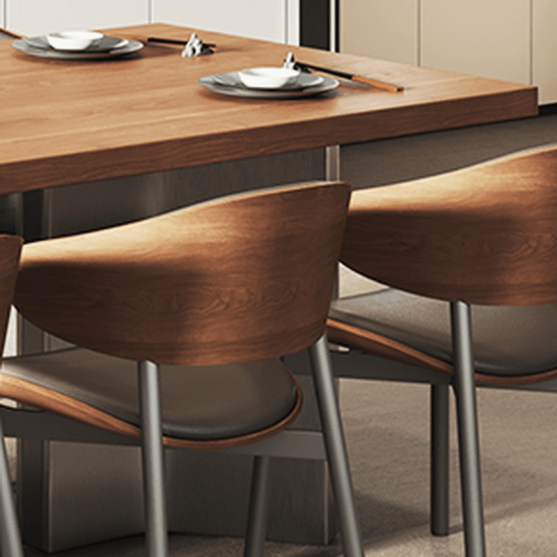 Dining Table Set with Ash Wood Top, Two-sided Pedestal Base, Padded Chair with Back for 6 People/4 People in Auburn - image 9