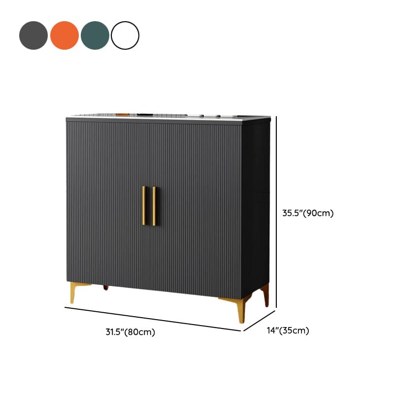 Wood Sideboard/Credenza 35 Inches Wide Glam Style, No Drawers, 2-Door Cabinet - image 15
