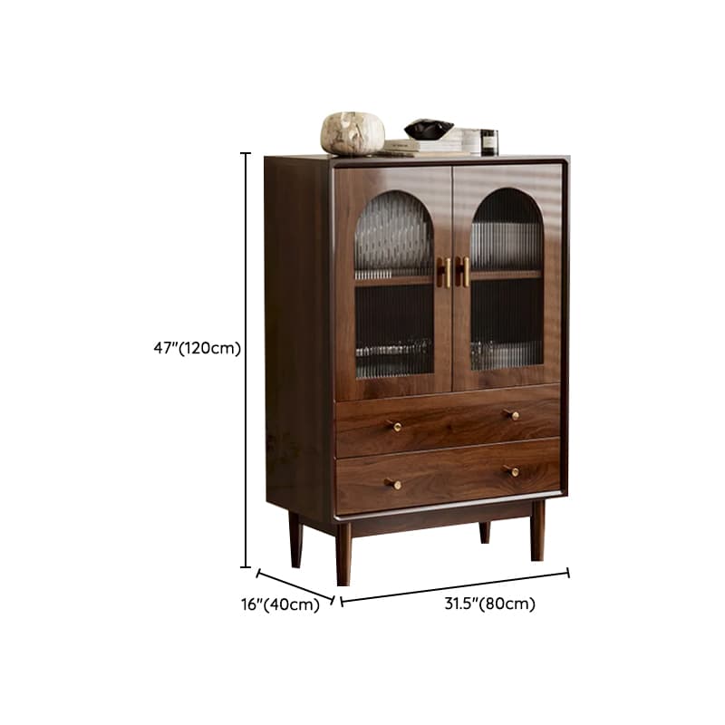 Independent Composite Wood Utility Storage Cabinet with Cabinet, Glass Door, Flexible Shelf, and Cabinet Knobs in Cocoa - image 24