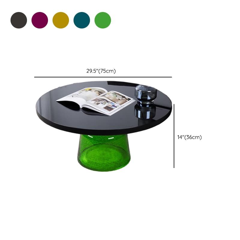 Simplistic Single Side Table with Hardened Glass and Plinth Base, Rounded Top - image 24