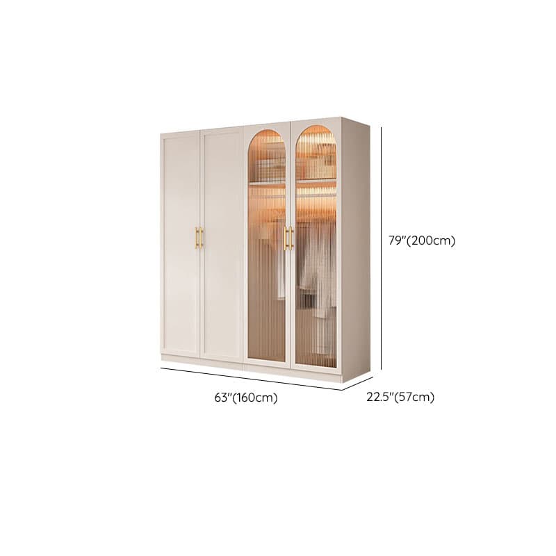 Simple Beige Engineered Wood Freestanding Armoire Cabinet with Soft Close Door, Clothing Rod & Interior Shelves - image 13