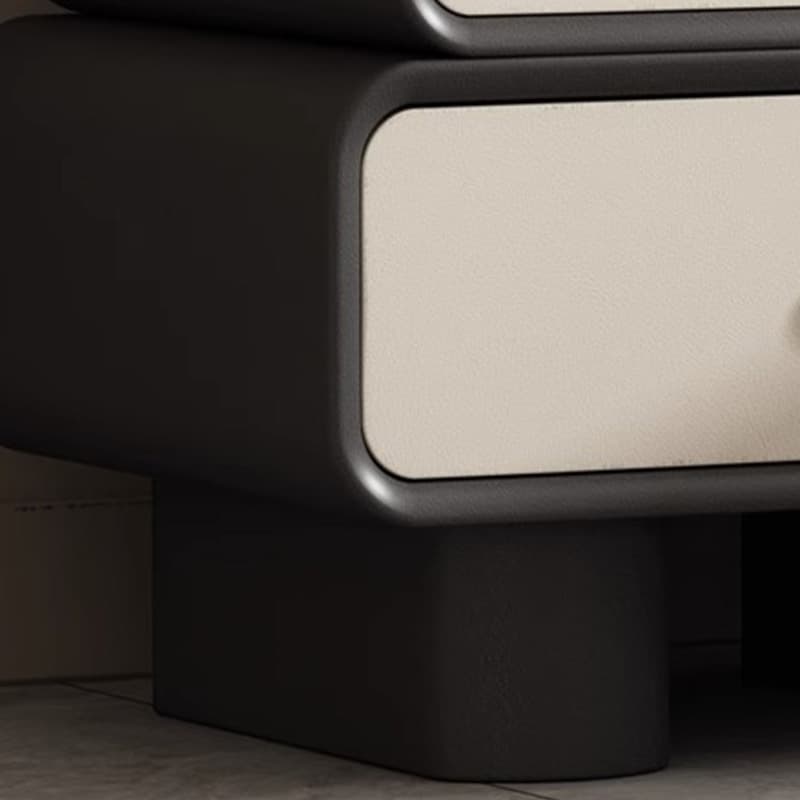 Contemporary Wood Nightstand with Drawer Storage and Faux Leather Countertop - image 10