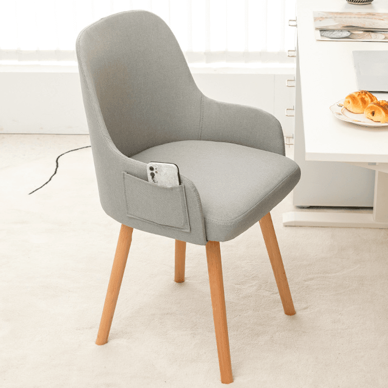 Rotatable/Non-Rotatable Steady Outlined Upholstered Arm Chair for Dinette with Solid Back and Foot Pads in a Modish Style - image 6