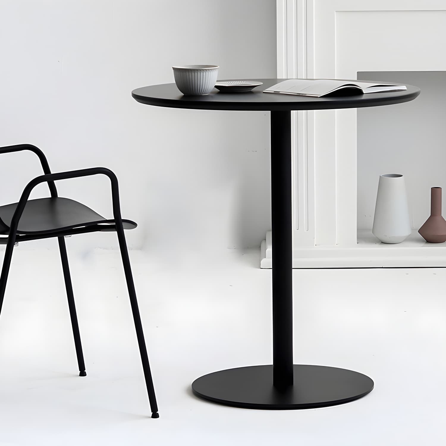 Metal Contemporary Round Dining Table Pedestal Base Dining Table for Kitchen - image 3