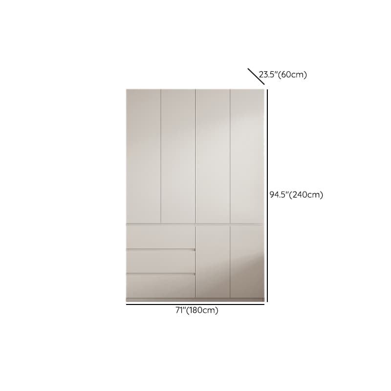 White Modish Manufactured Wood Armoire Cabinet with Soft Close Drawer, Soft Close Door, Interior Shelves, and Clothing Rod - image 13