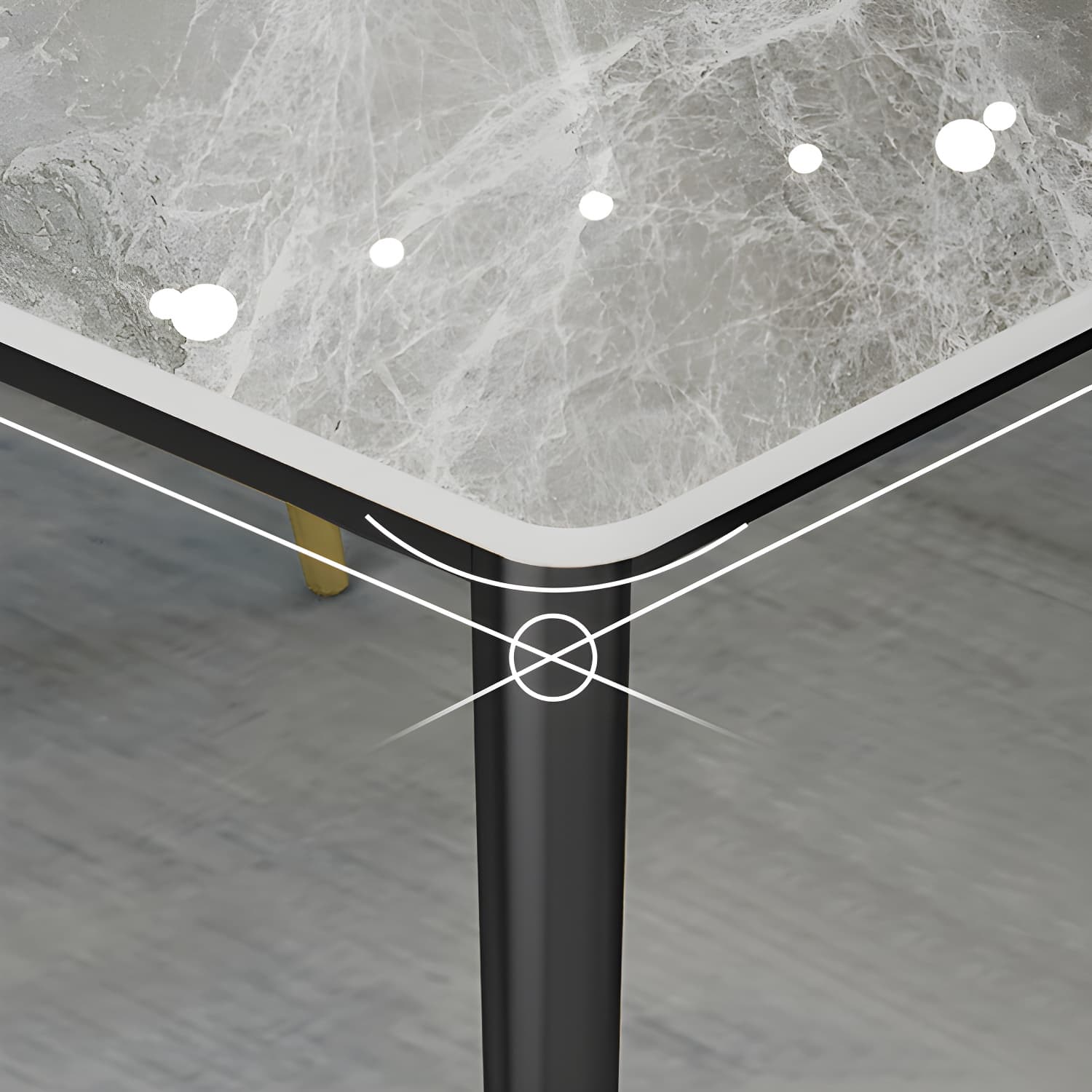 Glam Gray Sintered Stone Dining Table Set 1/4/5/7 Pieces Dining Set - image 7