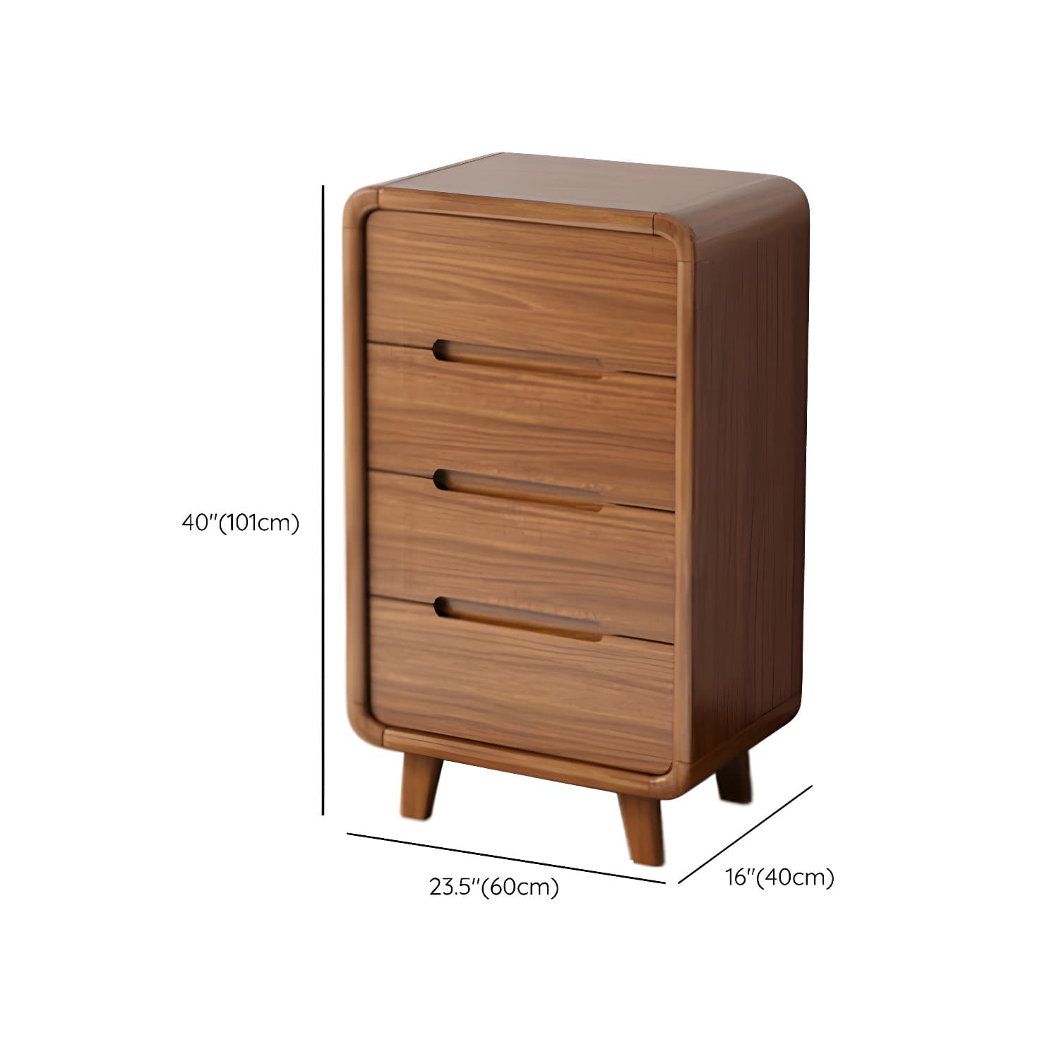 Modern Solid Wood Dresser with Narrow Profile and Drawers in Natural Finish - image 21